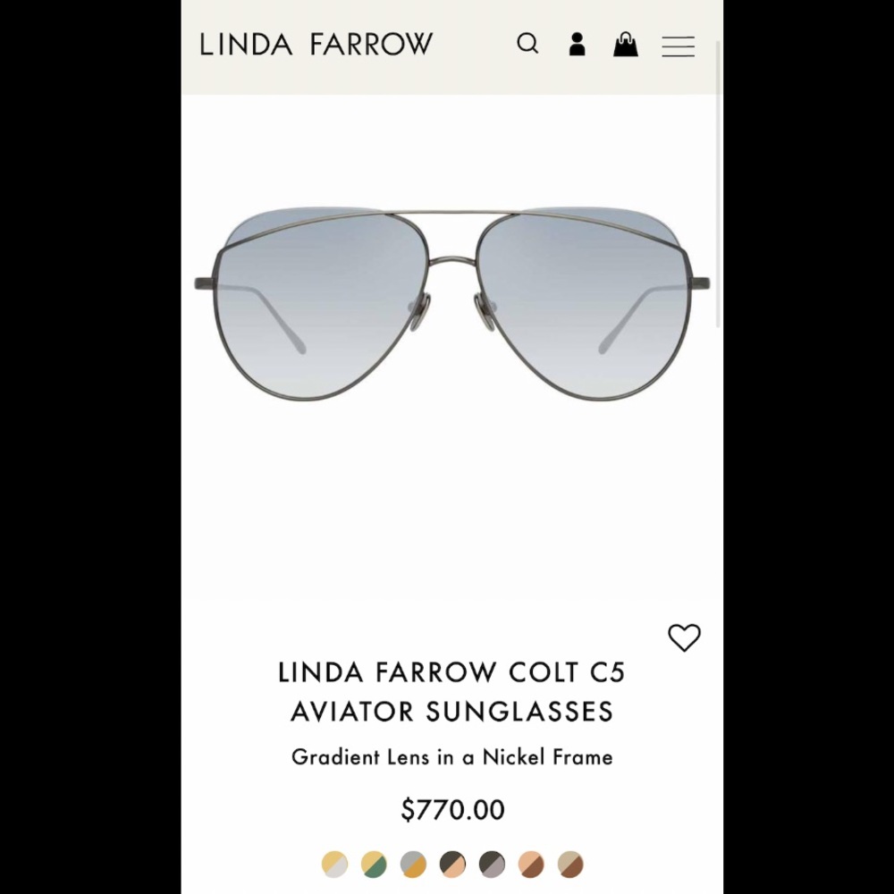 Linda Farrow Colt C5 Aviator Sunglasses